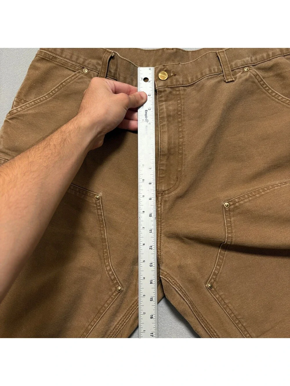 VTG 90's Carhartt Double Knee Duck Canvas Workwear Pants Men's 36x32 Brown